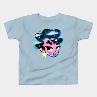 Galaxy hair girl Kids T-Shirt